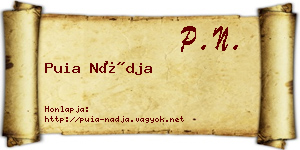 Puia Nádja névjegykártya